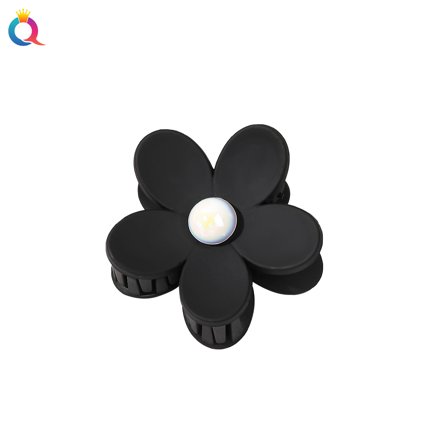 Qiyue Cross-border matte hair clips, fashionable pearl flower grab clips, simple updo, shark clips, high-end hair accessories wholesale Item Picture