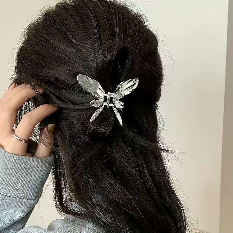 Silver metal dopamine hair clips, women's Instagram cold style grab clips, water diamond star hair clips, Korean hair accessories, bangs clips Specification drawing