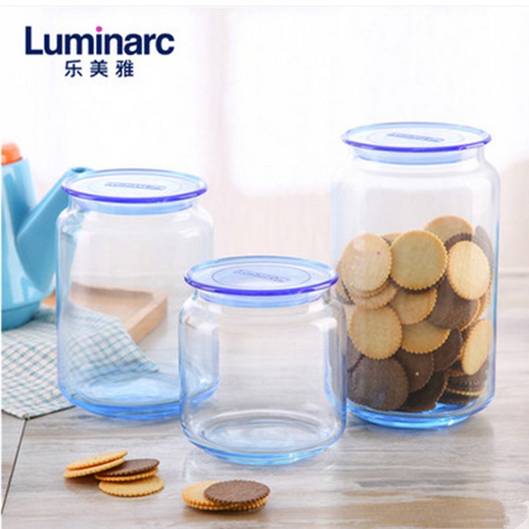 Wholesale of transparent colored glass bottles with bows and arrows, milk powder cans, food sealed cans, tea and grain storage cans, and dried fruit cans full figure