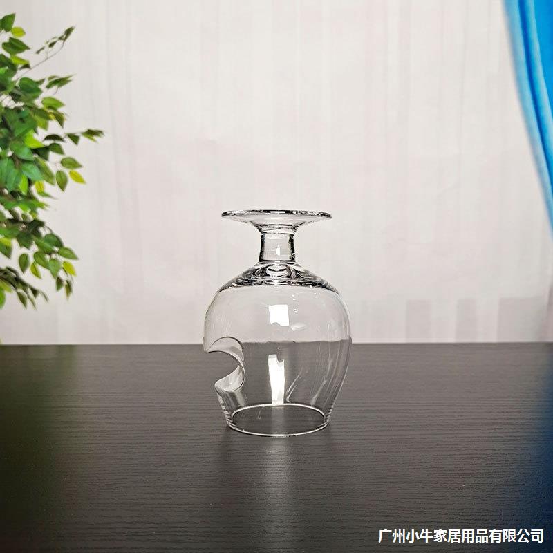 Glass cigar-shaped low-stemmed cups, personalized and creative brandy cigar cups, high-stemmed wine glasses for cross-border export Specification drawing