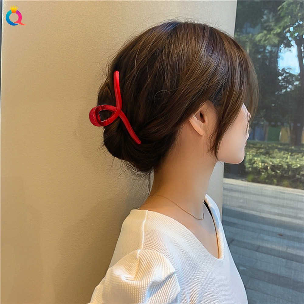 Qiyue New Year Hair Accessories - Red hair clips, festive grab clips, updo hair, shark hair clips, grab children's New Year accessories wholesale details Picture