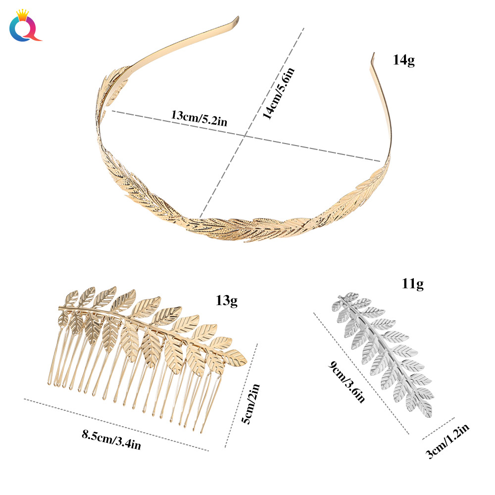 Qiyue Cross-border's new alloy leaf hairpin, spring clip, Baroque gold coin portrait hair band and hair accessory Application Scenario