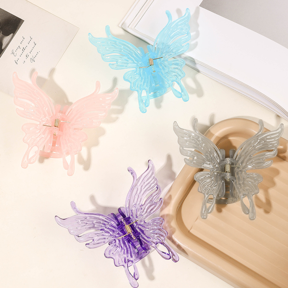 Wholesale of Qiyue high-end large-sized butterfly hair clips, updo hair clips, head clips, shark clips, children's headwear and hair accessories full figure
