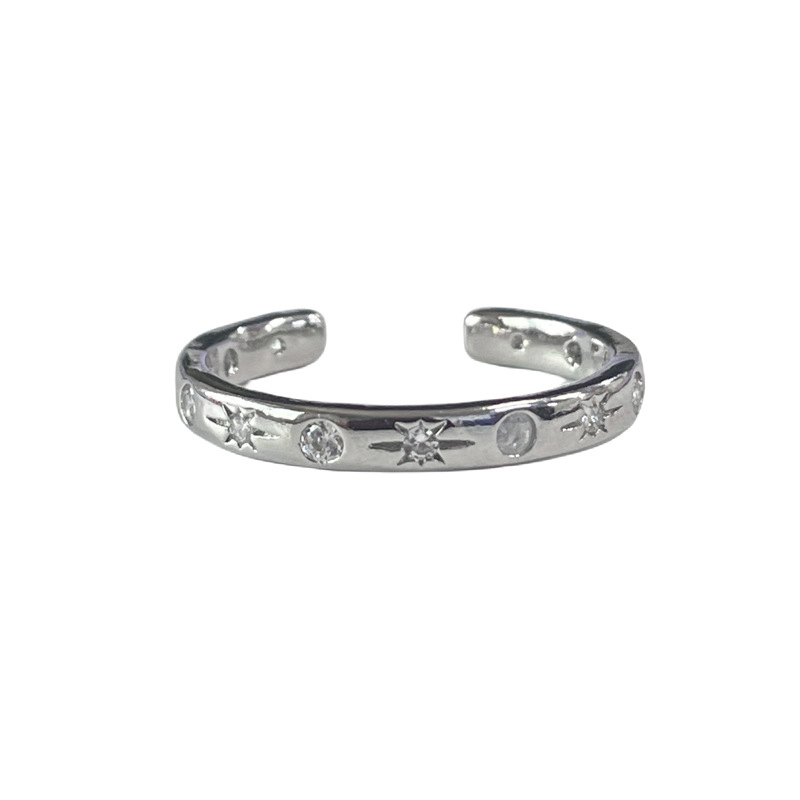 Minimalist and individualistic starry light small plain ring open ring, a cold and unique design for women, versatile and elegant, making the skin look fair Item Picture