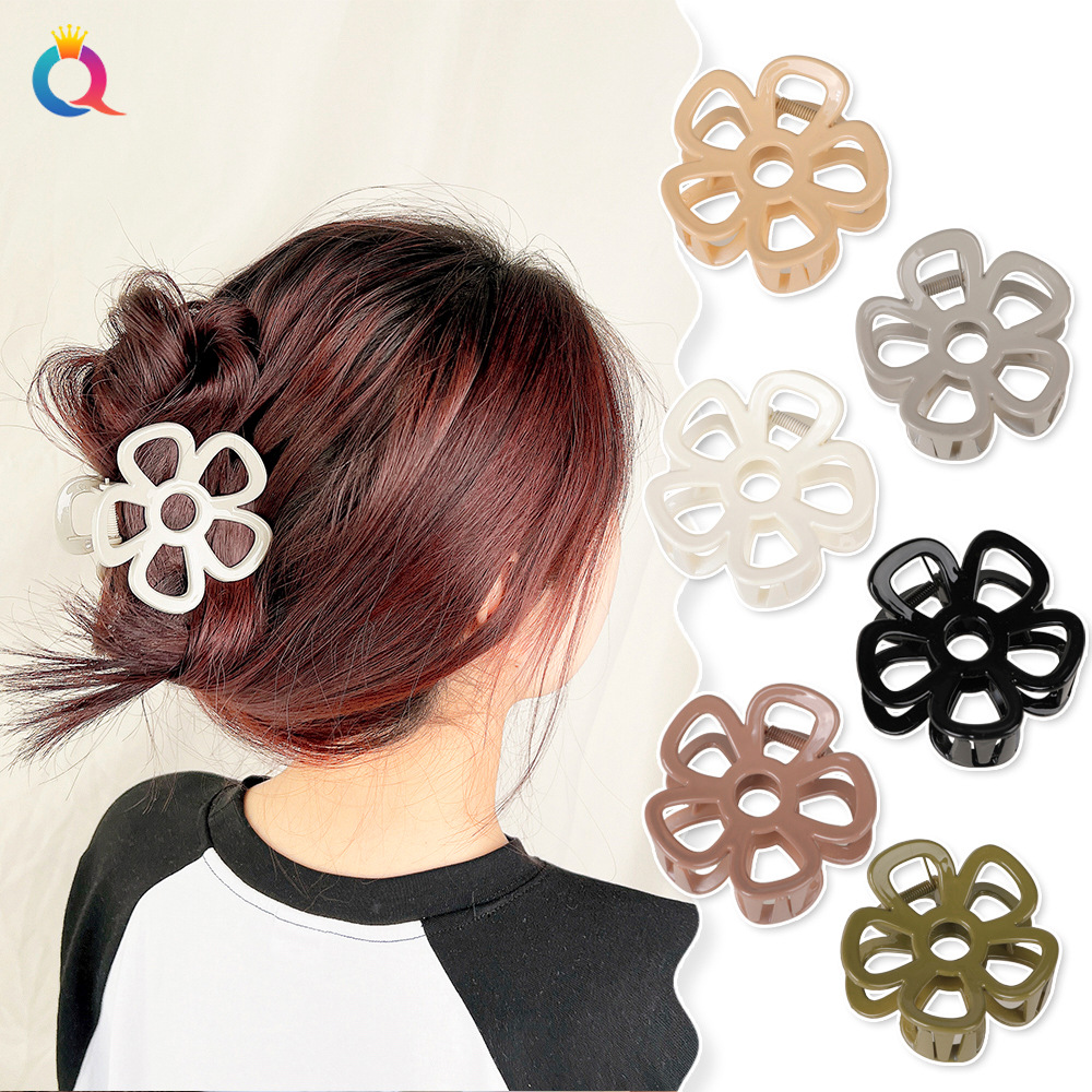 Qiyue Cross-border Flower Grabbers, shark clips, cute hair clips, high-end updo hair grabbers, women's hair accessories wholesale details Picture