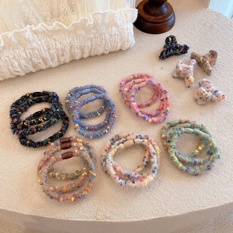 Christmas colorful polka dot hair ties, small chanel-style knitted hair bands, high-elasticity hair ties wholesale, hair tie, Korean style full figure