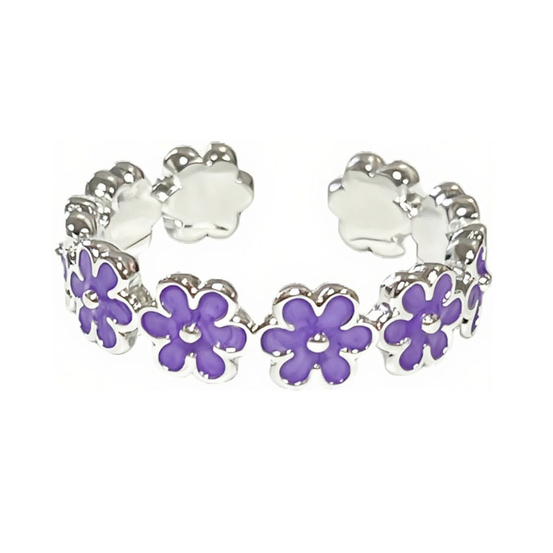 This is a super ethereal and pastoral style, a best-selling wisteria enamel ring on Xiaohongshu. It's a fashionable and versatile, niche and light luxury ring for women Item Picture