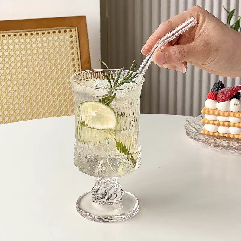 Whisky wine glasses, Nordic embossed glass highball glasses, home creative juice and red wine glasses and tableware Application Scenario