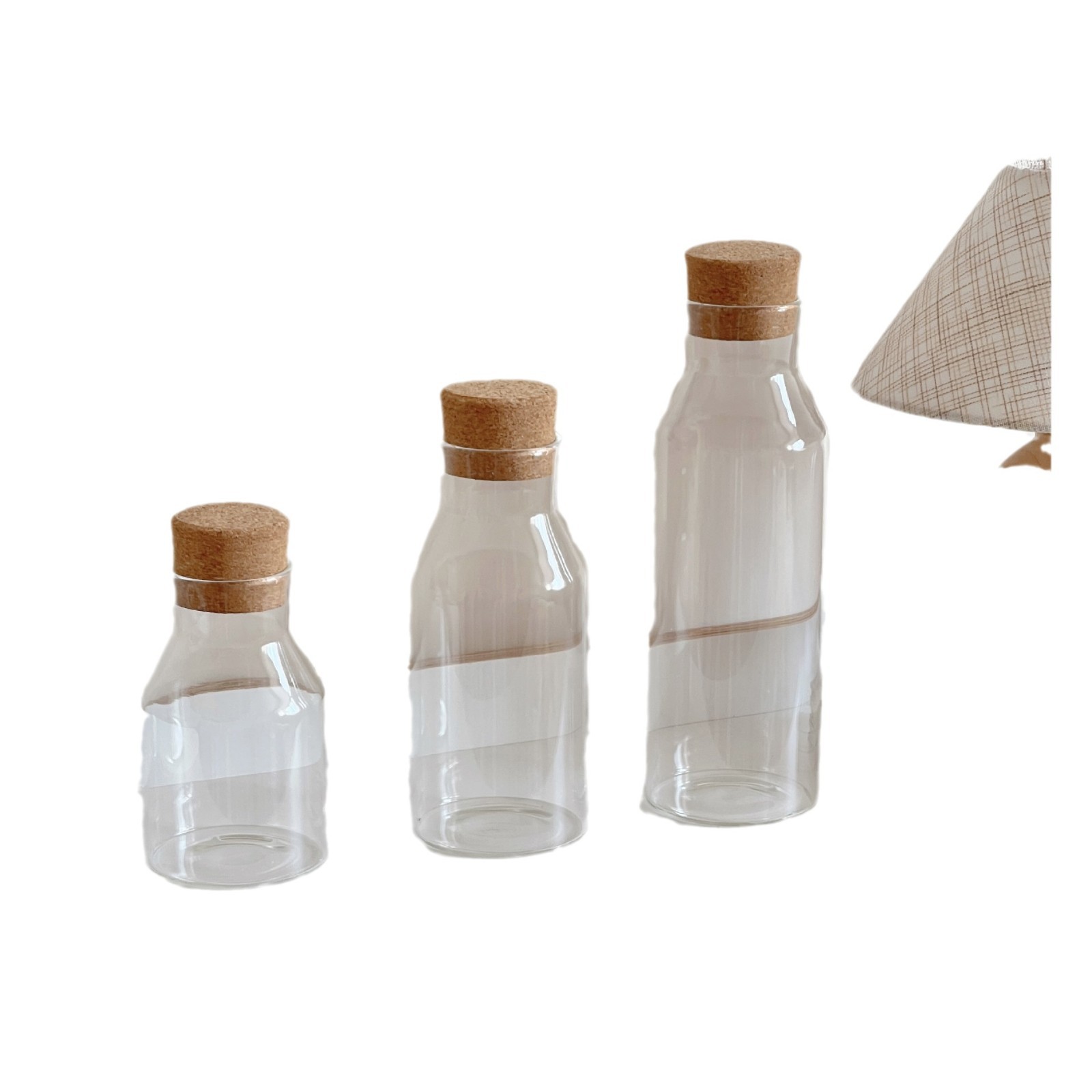Cross-border high borosilicate glass storage tank, household dried fruit, coarse grain and tea storage bottle, cork, coffee bean sealed Item Picture