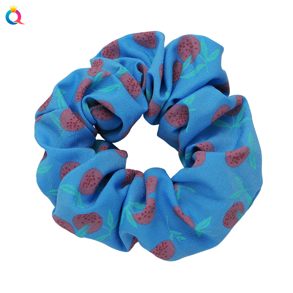 Qiyue Japan and South Korea's new spring and summer fresh fruit hair band, lemon, grapefruit, cherry fabric elastic large intestine band headwear Item Picture