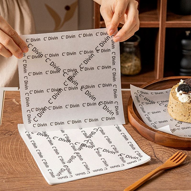 Greaseproof paper, baking cake pad paper, French greaseproof paper, oil-separating hamburger paper, bread and dessert tray food, 18cm greaseproof paper Specification drawing