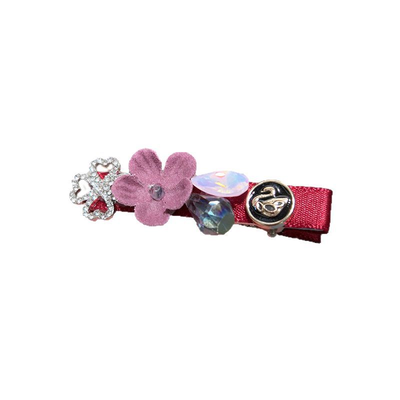 Korean high-end style flower duckbill clips, fashionable women's hair clips, top clips, cute side bangs, one-line clips, hair accessories and headwear Item Picture
