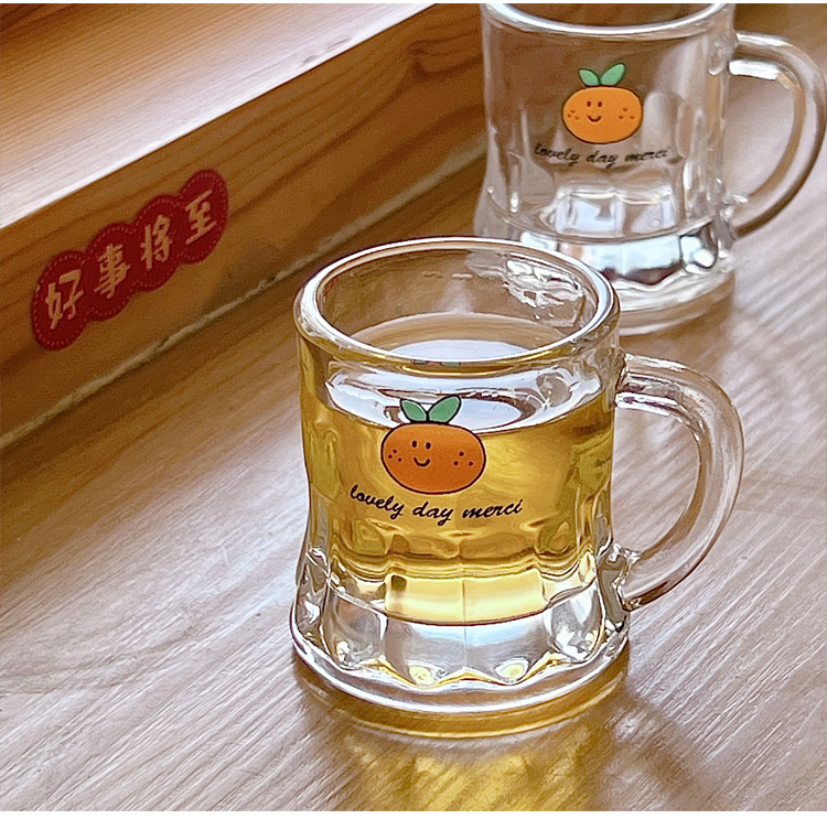 Bolimei Korean InS-style glass wine glasses, mini wine glasses, fruit wine glasses, household glass glasses, orange glass glasses full figure