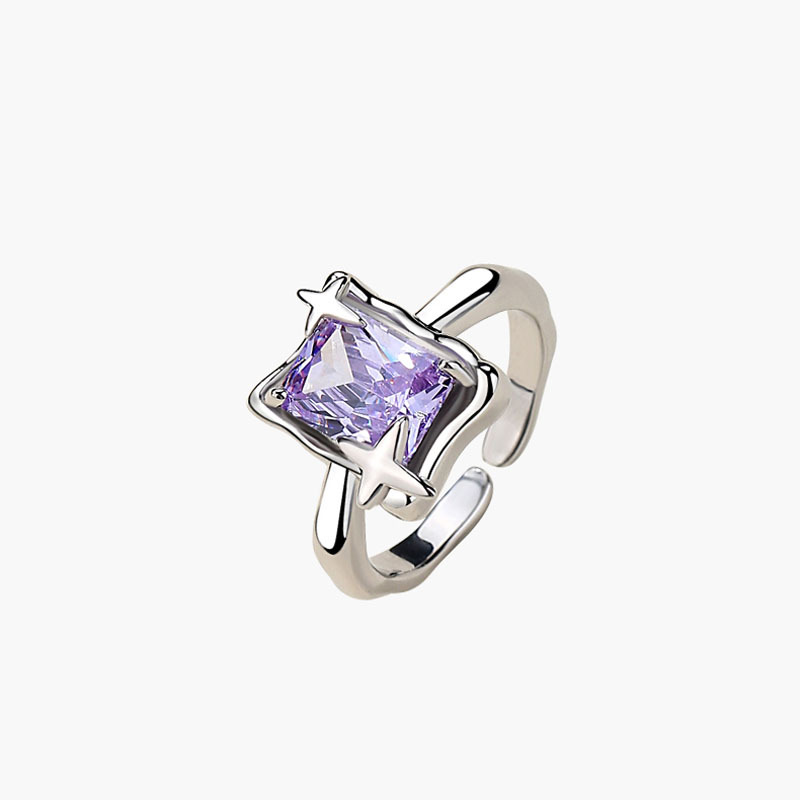 A niche open-top zirconia ring from Japan and South Korea, featuring a cold and aloof style for women, is fashionable, light and luxurious, and exudes a sense of individuality Item Picture