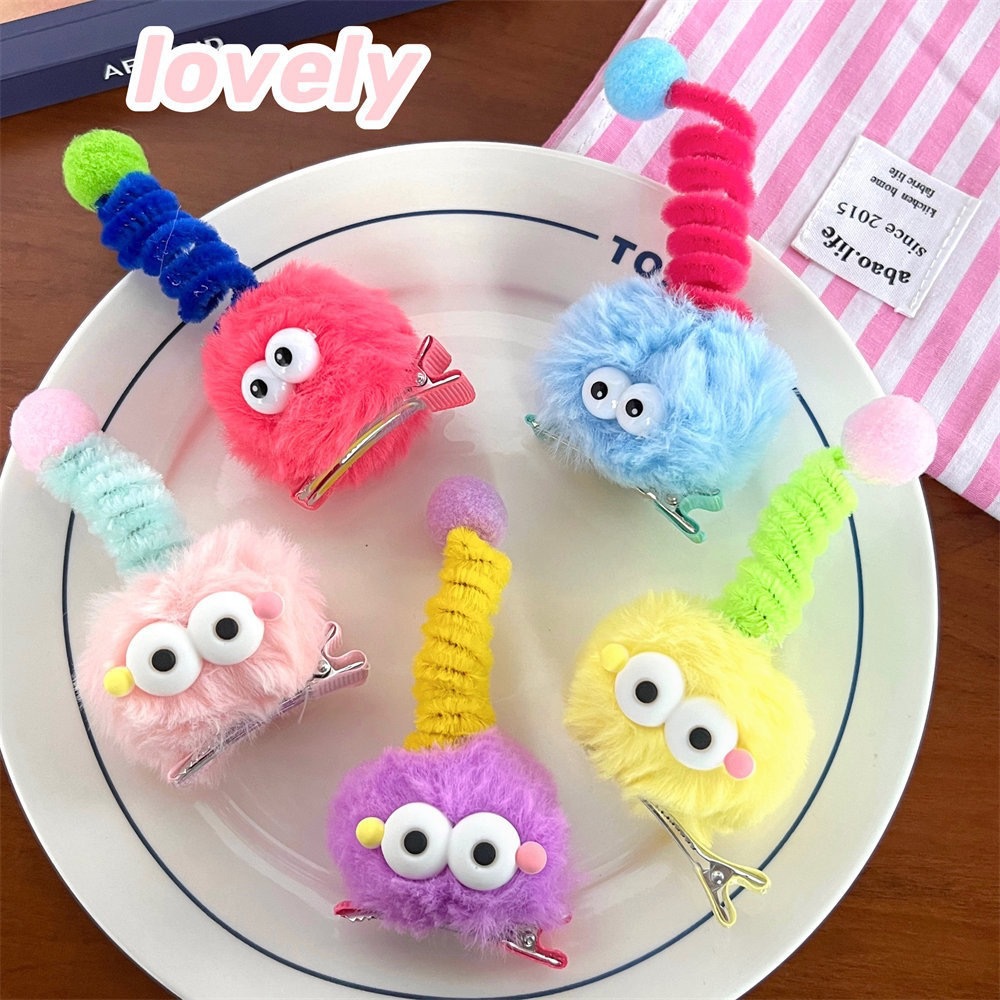Cartoon, funny and cute hair clips, twist rods, children's headwear, hair accessories, antennas, plush hair clips, duckbill clips, autumn and winter accessories full figure