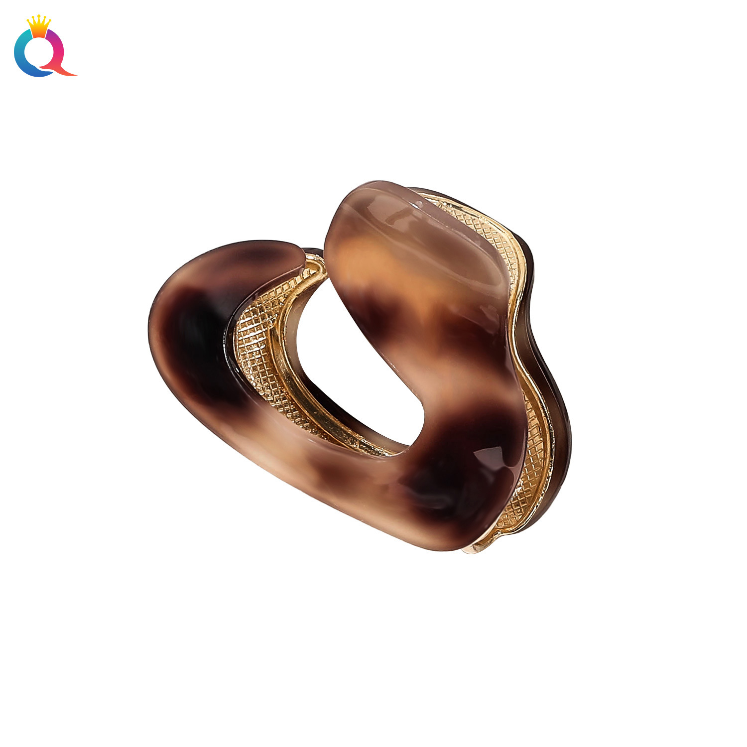 Qiyue Cross-border acetic acid metal hair clips, high-end and elegant style, small hair volume, shark clips, hair accessories wholesale Item Picture