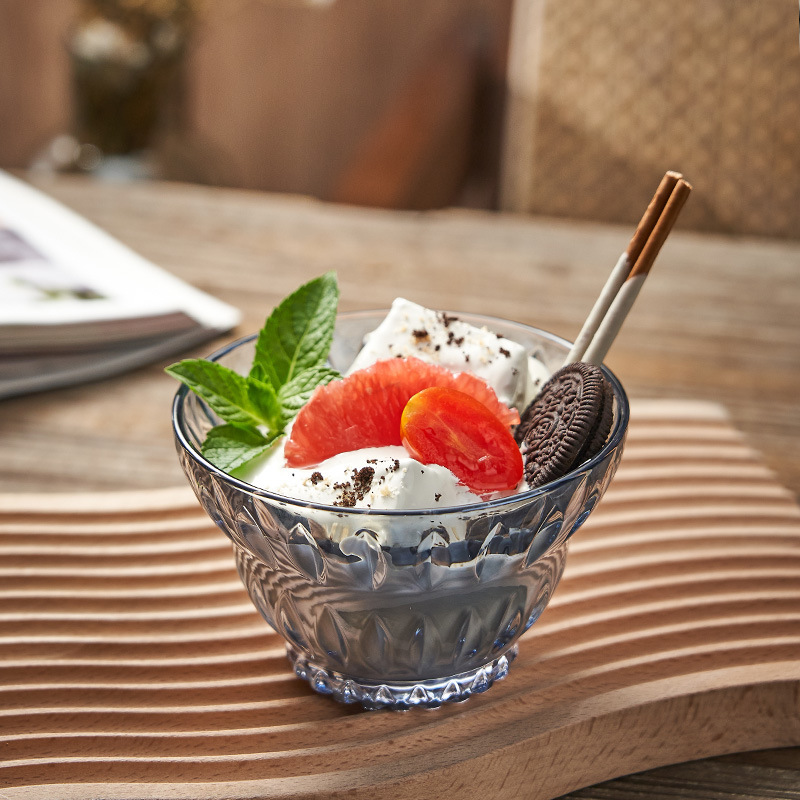 Dessert glass bowl, ice cream bowl, fruit yogurt ice cream bowl, exquisite internet-famous glass salad bowl, snack bird's nest bowl Application Scenario