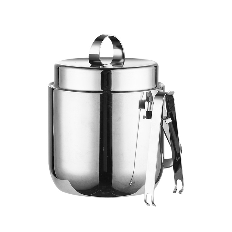 Stainless steel thickened ice bucket, KTV and bar supplies, champagne bucket, commercial ice cube granule bucket, creative beer and wine bucket Item Picture