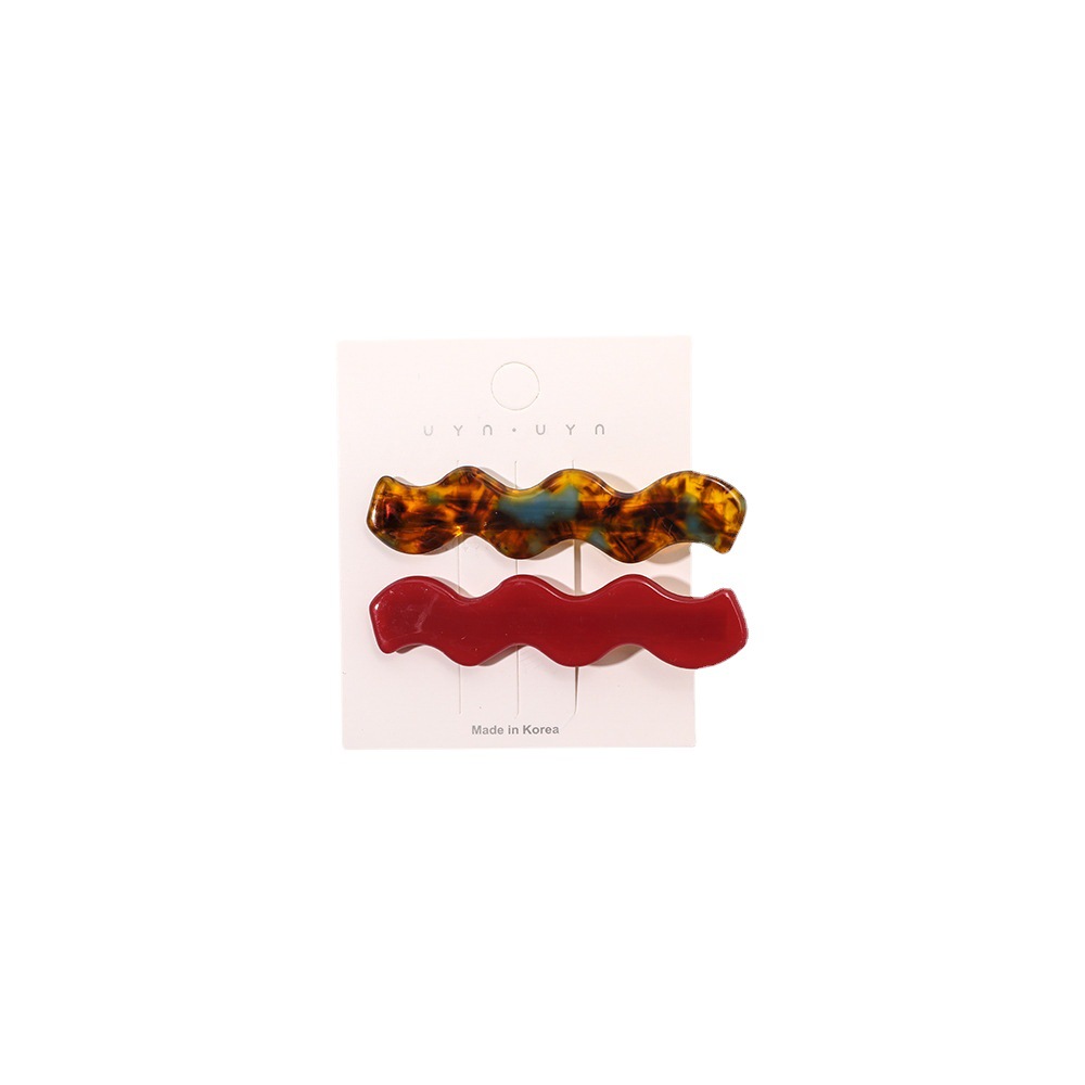 Qiyue Korean acetate wavy hair clip, bangs, fine fringe clip, retro style, versatile duckbill clip accessory Item Picture