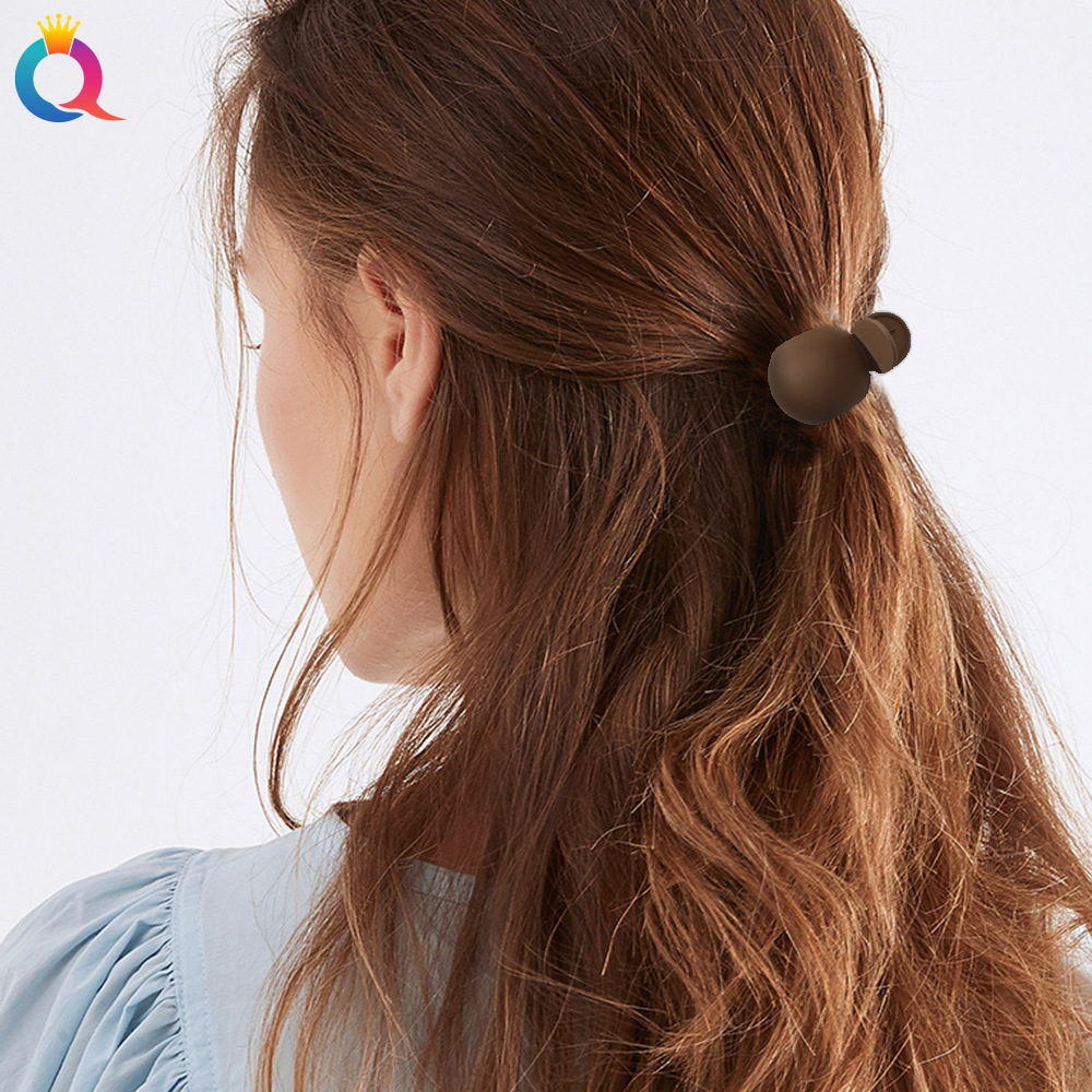 Qiyue Korean matte round high ponytail hairpin, versatile for going out, retro shark hairpin at the back of the head, updo hair clip Specification drawing