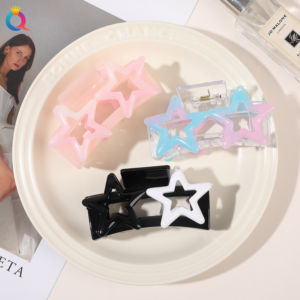 Qiyue Cross-border Sweet Star Hair clip, back of the head, elegant updo, claw clip, shark clip, hair accessory, head accessory wholesale full figure