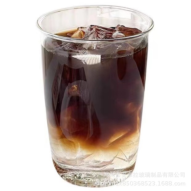 Customized iced Americano latte coffee cups, high borosilicate glass cups, high appearance level, homemade coffee shop's same style cold drink cups Item Picture