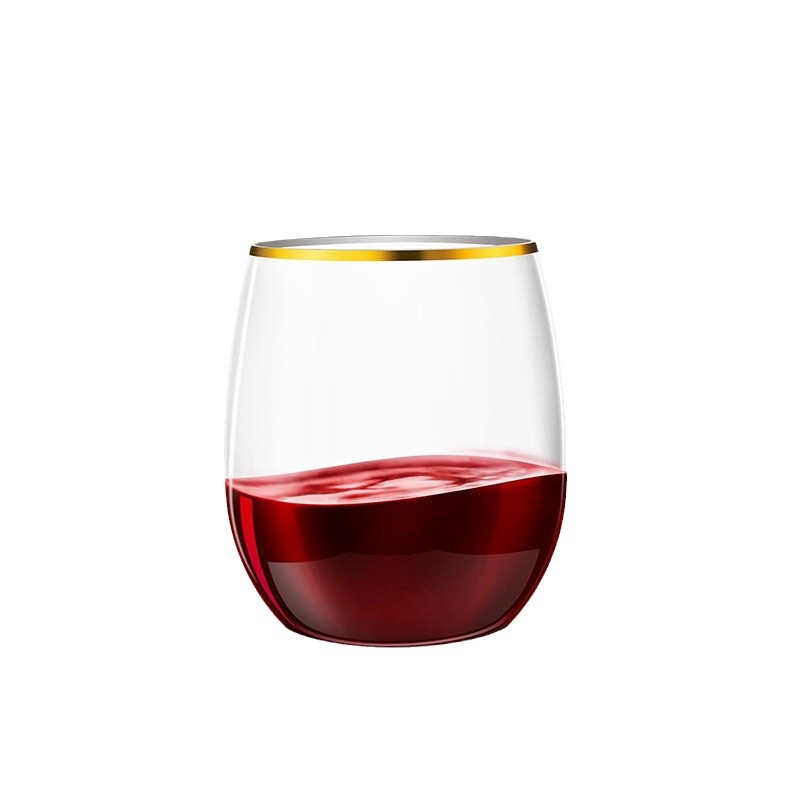 Wholesale pet transparent red wine glasses 350ml, plastic wine glasses, beverage glasses, disposable cold drink glasses 12oz champagne glasses Item Picture