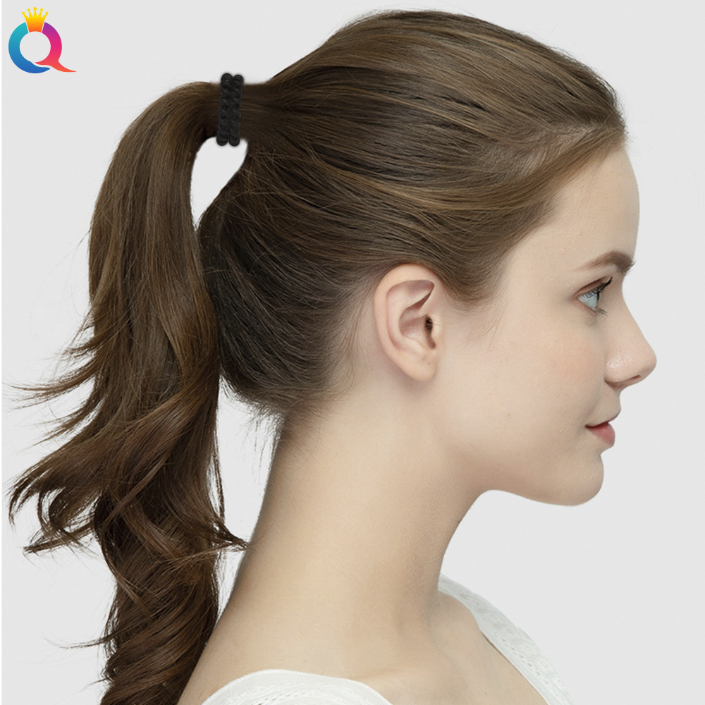 Qiyue Korean version high-elasticity new brown matte telephone line hair band, simple and versatile hair tie, hair accessory Specification drawing
