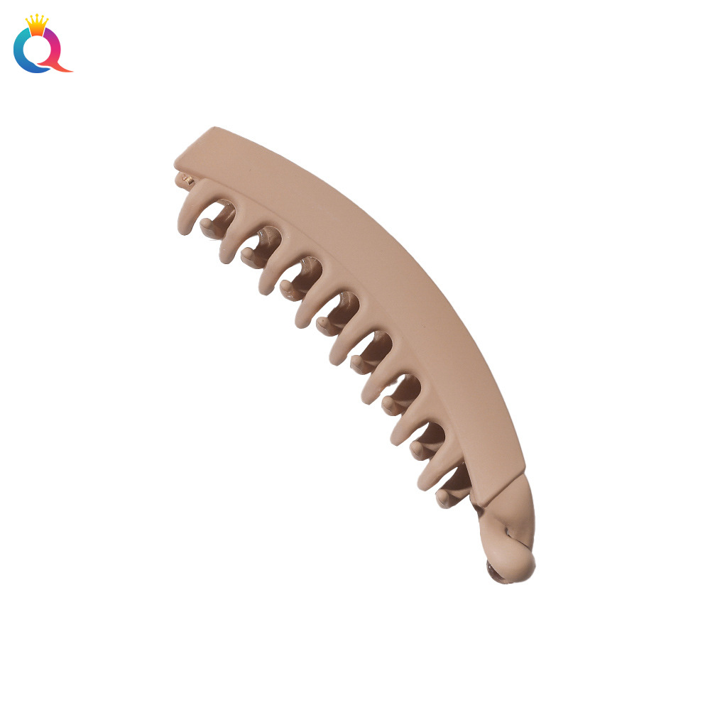 Qiyue Cross-border PC frosted Banana Clip, vertical clip, high-end ponytail fixing magic Tool, grab clip, hair clip, shark clip wholesale Item Picture