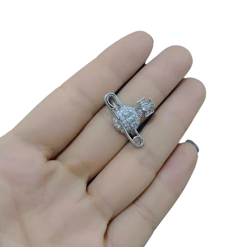 A high-end, all-diamond planet Saturn pin ring with a unique design for women, an open ring, and a light luxury index finger ring Item Picture