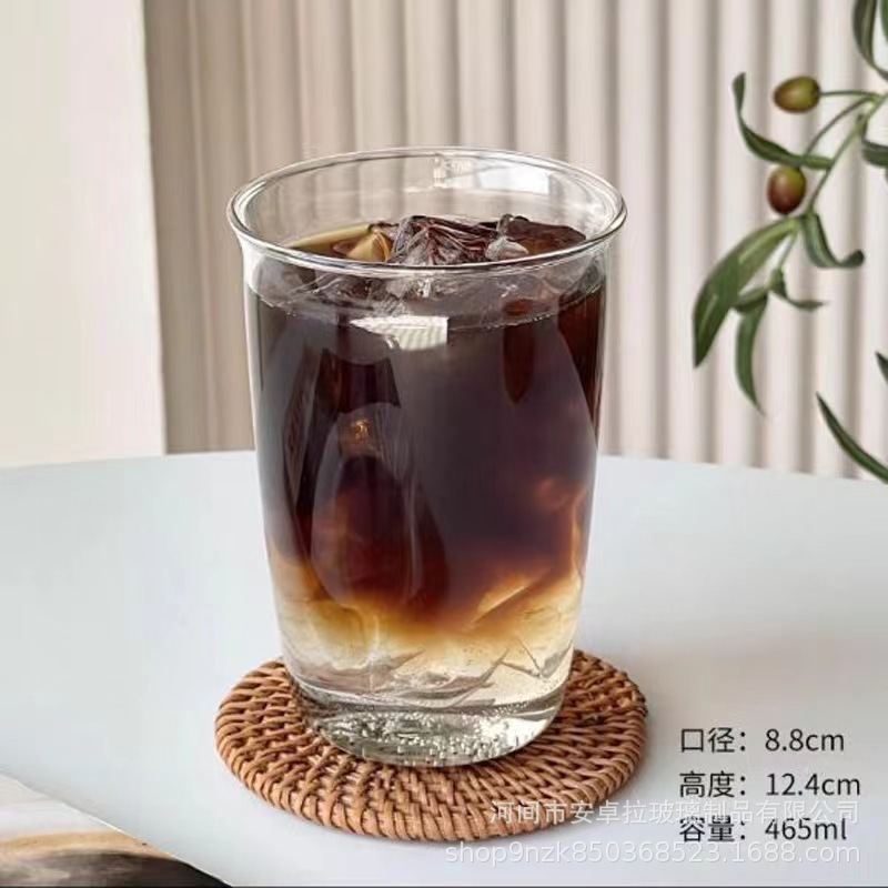 Customized iced Americano latte coffee cups, high borosilicate glass cups, high appearance level, homemade coffee shop's same style cold drink cups Application Scenario