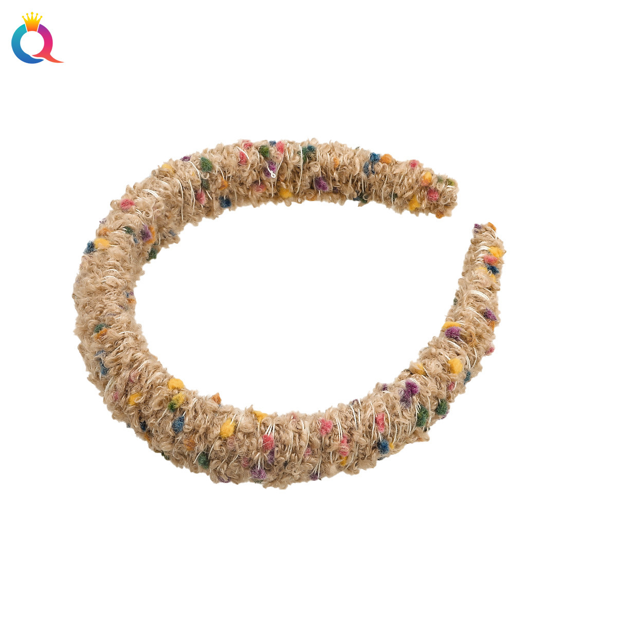 Qiyue Cross-border Autumn and Winter Knitted woolen hairband for women with a high-end feel, small fragrance style, high head pressure headband and hair accessory wholesale Item Picture