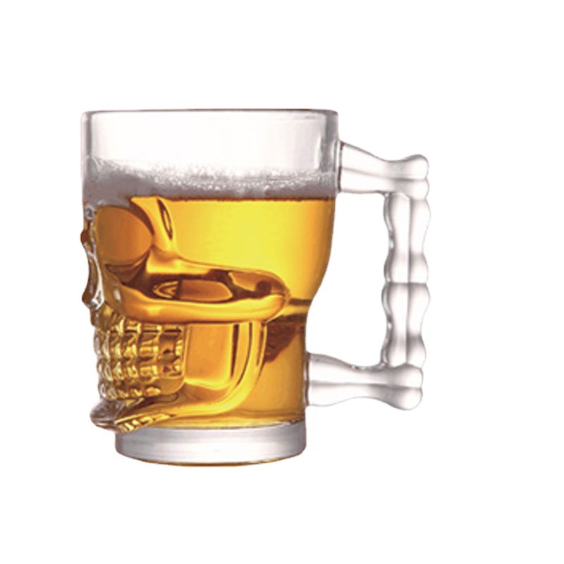 Wholesale of green Apple creative skull cups, beer mugs, draft beer cups, juice cups, water cups and glass cups with logo printing Item Picture