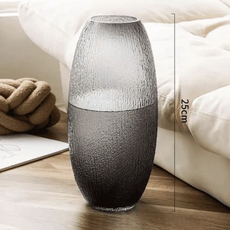 A modern, simple and high-end Bodhi glass vase with fresh hydroponic flowers, a large floor-standing luxury decoration for the living room entrance Application Scenario