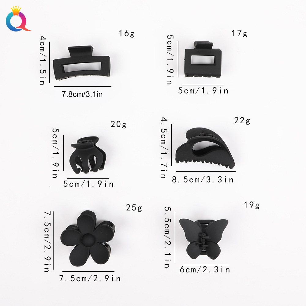 Qiyue Cross-border Amazon Black hair clips, shark clips, matte large grabbers wholesale ponytail grabbers, hair grabbers Application Scenario