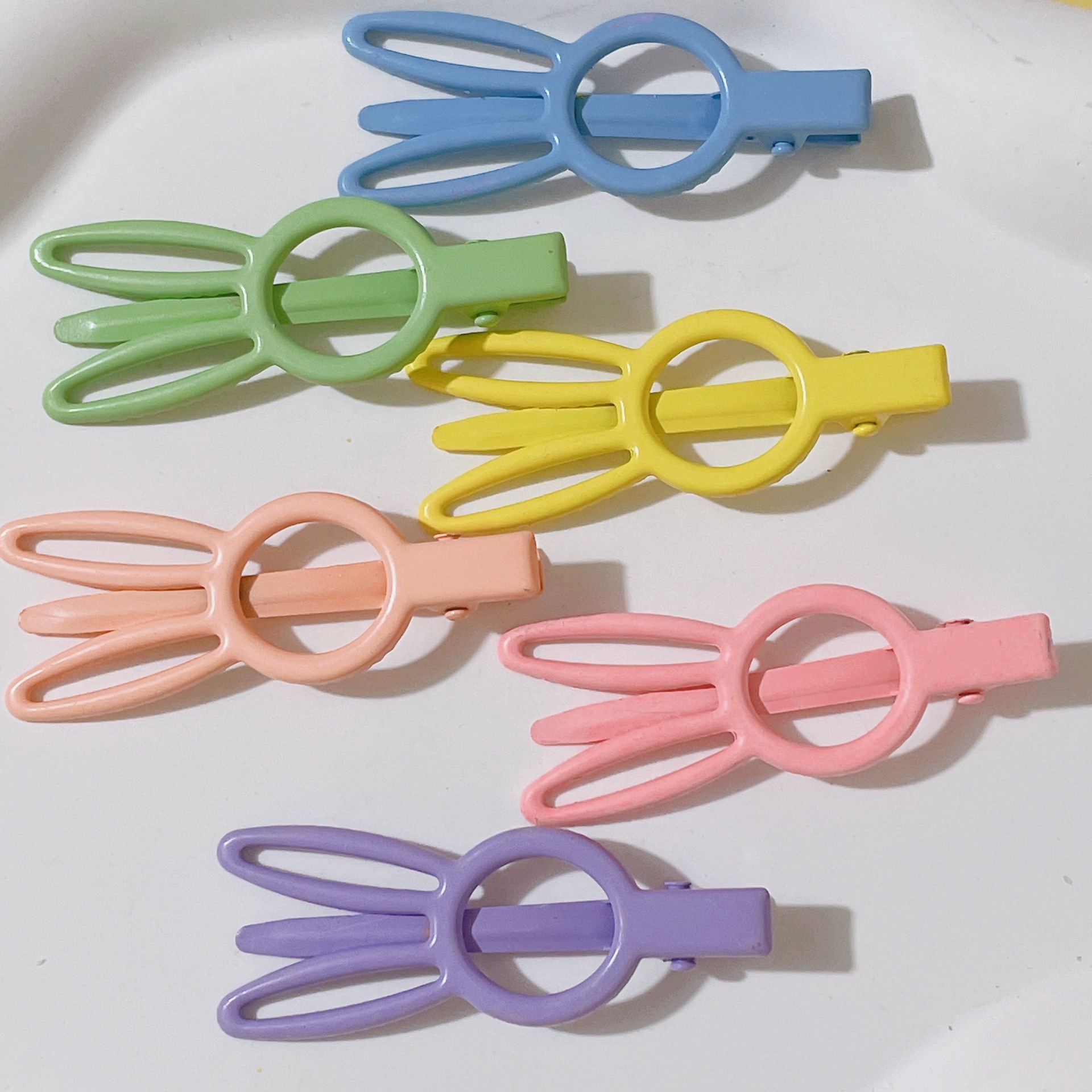 Cartoon cute little rabbit children's hair clips, candy-colored bangs, broken hair, side duckbill hair clips, diy hair clips details Picture