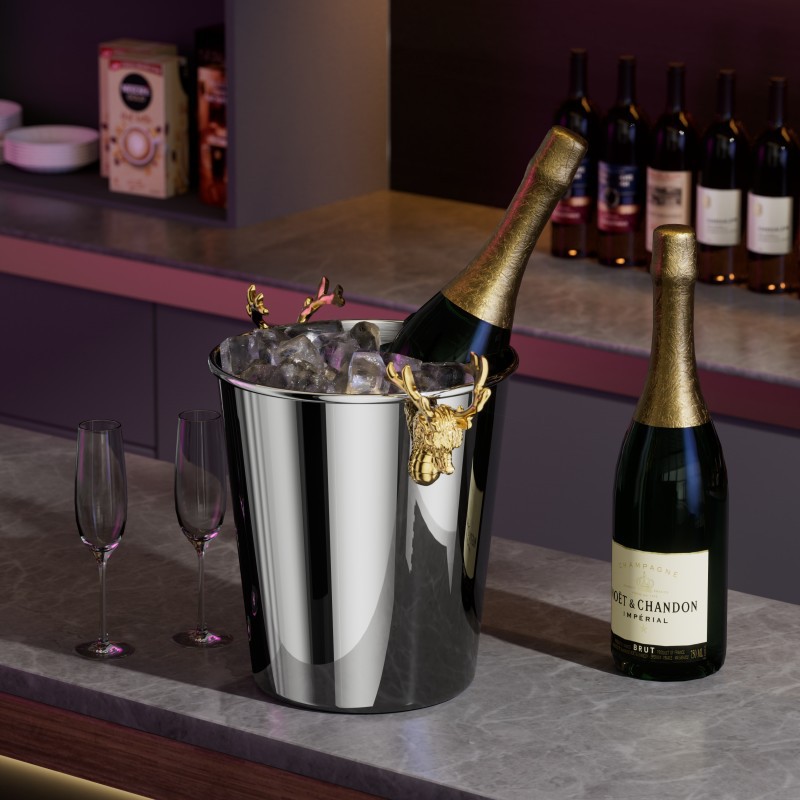 Stainless steel ice buckets, commercial bars, European-style champagne buckets, ice cube buckets, thickened faucet buckets, beer buckets, wine buckets Item Picture