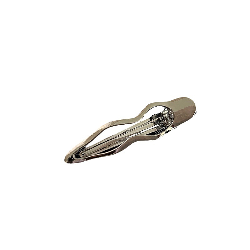 Silver metal wavy hair clips, niche design, bangs clips, high-end, irregular hair clips, ins side clips, hair accessories Item Picture
