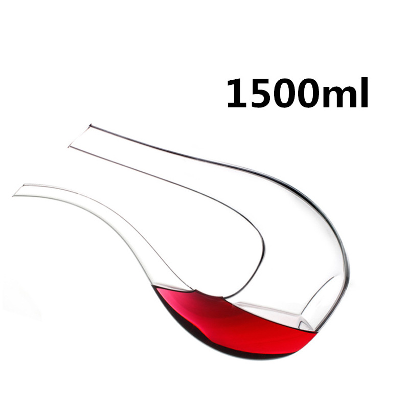 Factory wholesale handcrafted crystal U-shaped decanter set, gift box, harp decanter and wine dispenser Item Picture