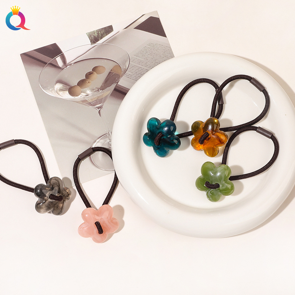Wholesale of Qiyue high-elasticity hair ties, simple hair ties, leather bands, high-end ponytail curls, hair bands, hair ties and hair accessories Specification drawing
