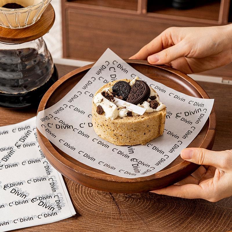 Greaseproof paper, baking cake pad paper, French greaseproof paper, oil-separating hamburger paper, bread and dessert tray food, 18cm greaseproof paper details Picture