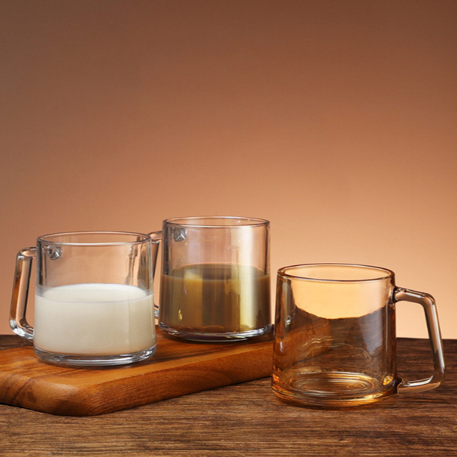 Simple round handle creative home drinking water cup, office tea cup, coffee cup mug full figure