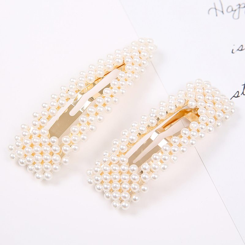 Qiyue Korean-style hair clips, hair accessories, pearl bb clips, straight clips, hair clips, ins side clips, duckbill clips, scratch-off clips wholesale details Picture