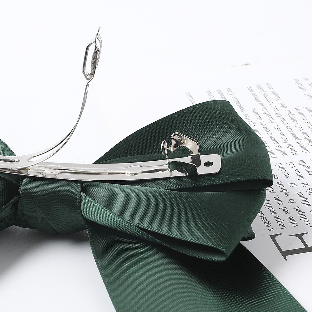 Qiyue European and American three-layer satin fabric color ding double-sided spring clip long ribbon ribbon bow hair clip C195 Application Scenario