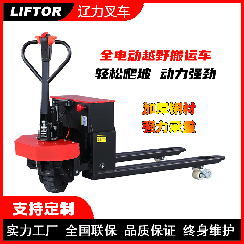 2-ton and 3-ton electric hydraulic pallet trucks, small manual lifting electric forklift trucks, loading and unloading platform trucks full figure