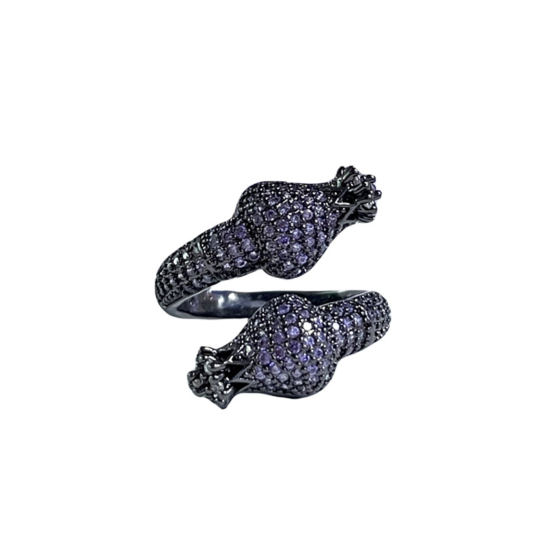 Dark European and American style, sweet and cool butterfly crown open ring, women's Instagram cold style, hot girl index finger ring Item Picture