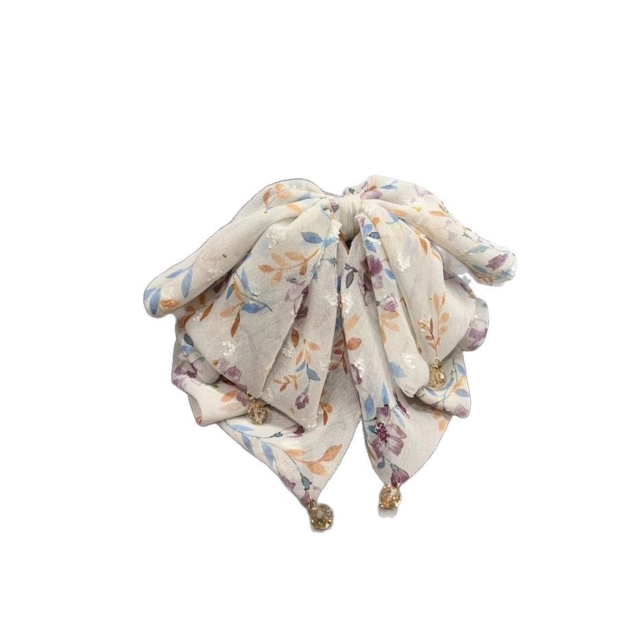 2025 New Spring/Summer hair accessory: small updo hair clip, low ponytail, retro floral print, half hairpin at the back of the head Item Picture