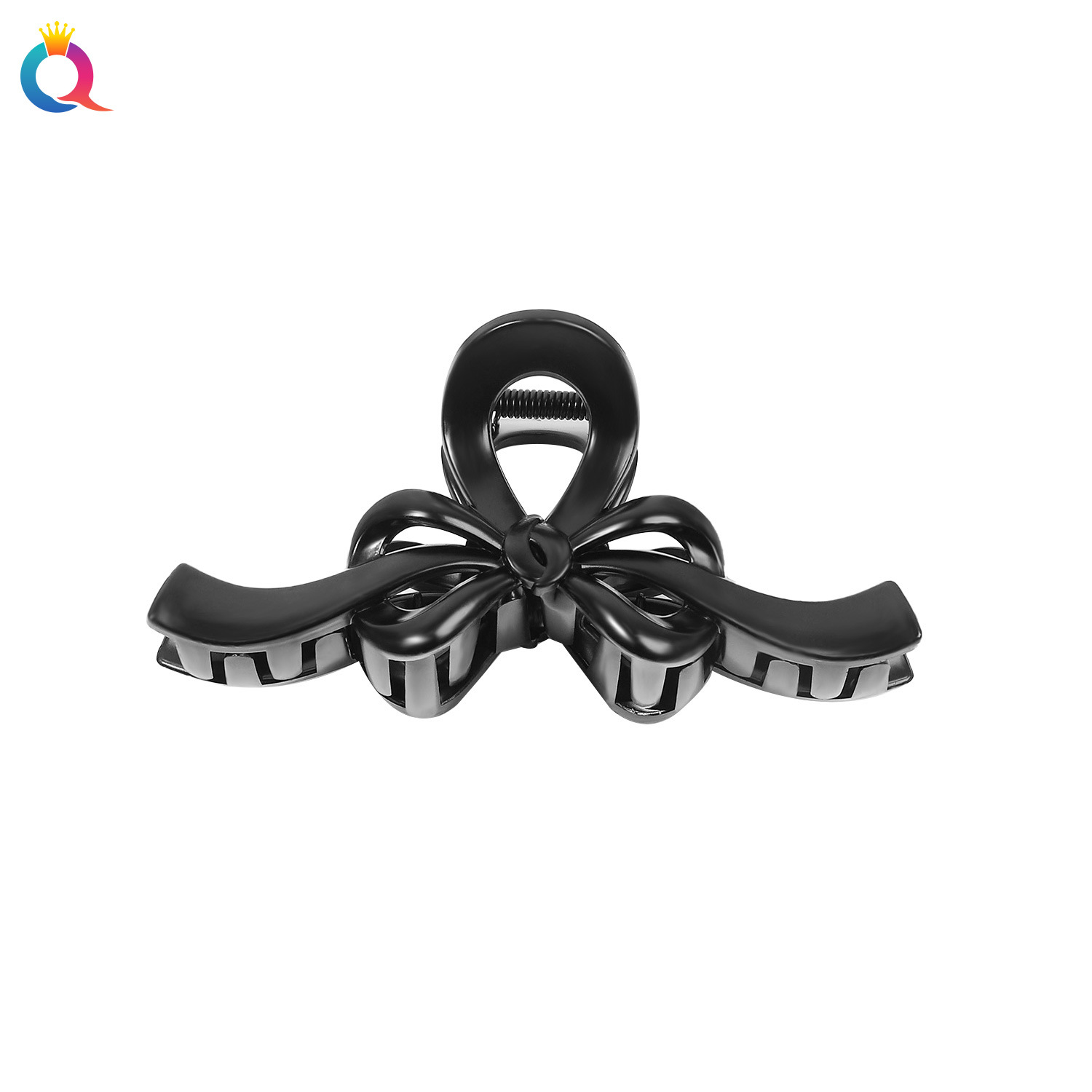 Qiyue Cross-border high-end all-black hair clips for women, large coiled hair clips, large volume, shark clips, hair accessories wholesale Item Picture
