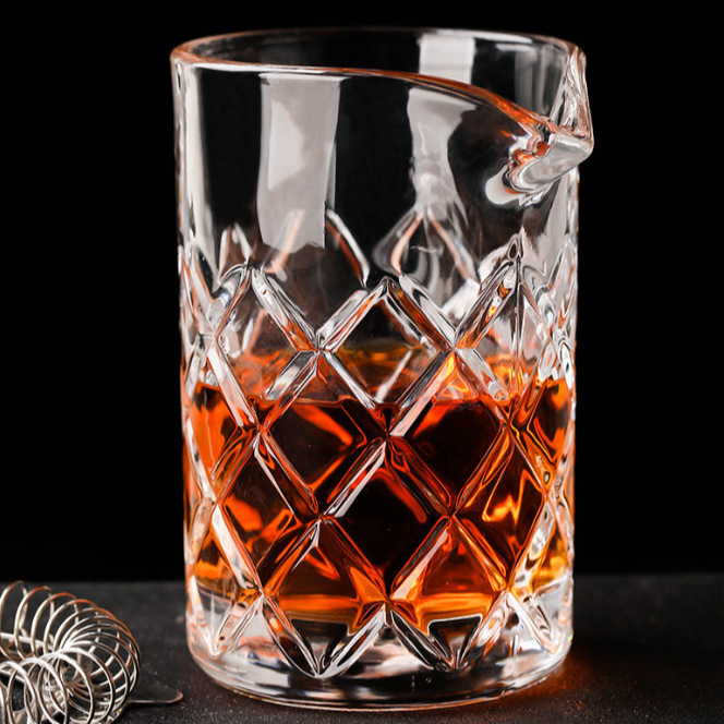Japanese-style crystal cocktail glass, household bar cocktail mixing and stirring cup, cocktail tool set full figure