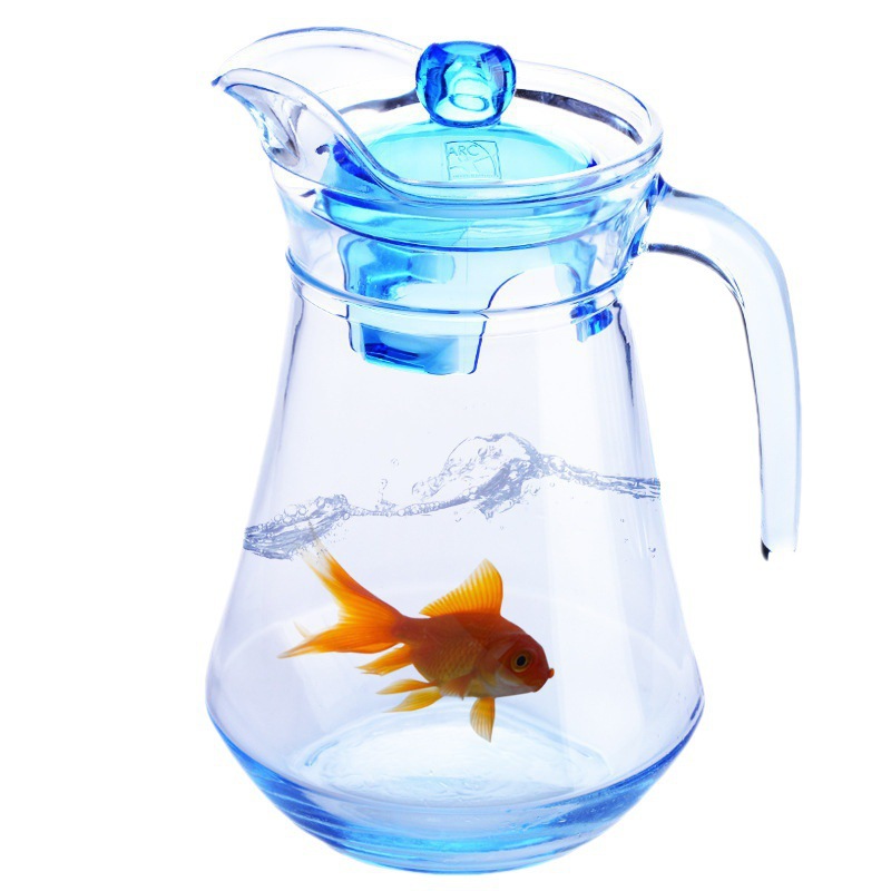 Lemeiya glass cold water bottle thickened transparent heat-resistant cold water bottle teapot, restaurant beer tie pot, duckbill pot wholesale Item Picture